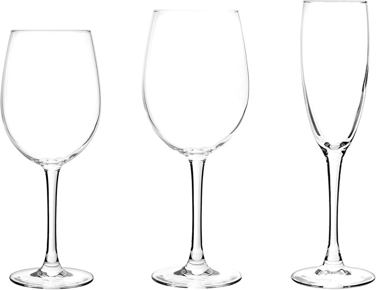 18-delige Glazenset voor Water, Wijn en Drankjes