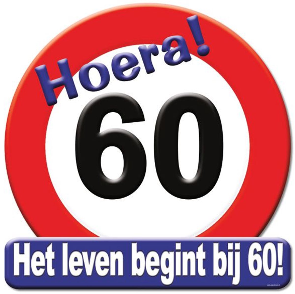 Huldeschild hoera 60 jaar 50x50cm
