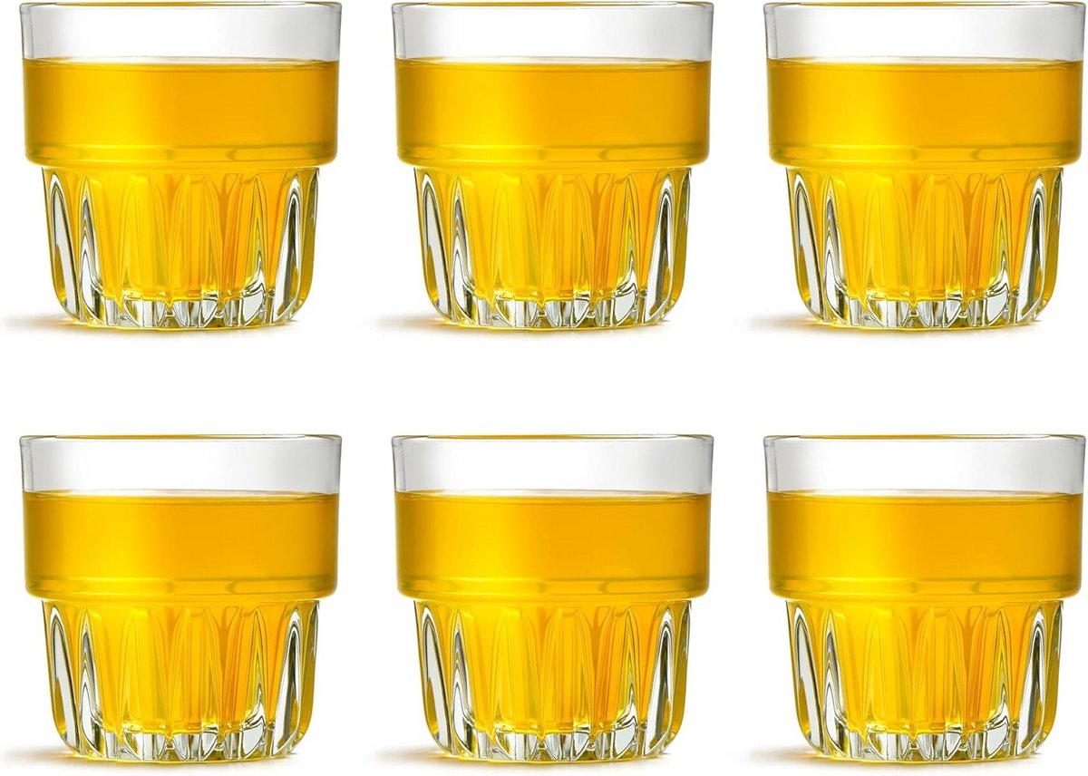 Set van 6 Robuuste Drinkglazen Everest - Stapelbaar en Vaatwasmachinebestendig - 266 ml