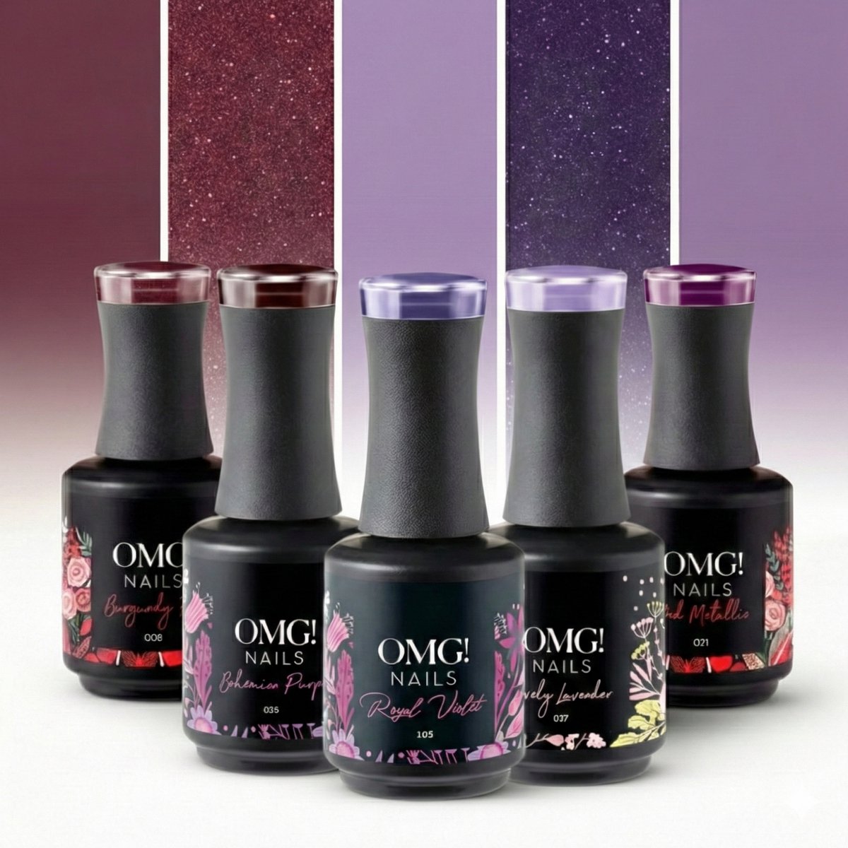 Limea OMG Nails Paars Set 5x 15ml - Gellak - Nagellak set - Lila - Gel lak