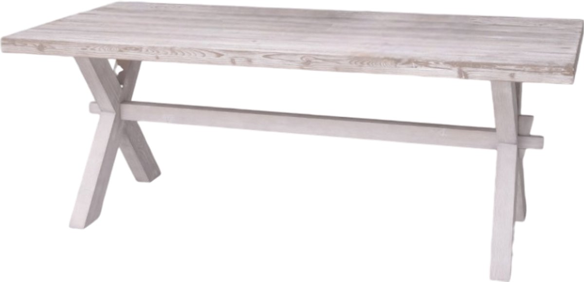 massief houten landelijke eettafel met X-poten – 210 cm (PS678)