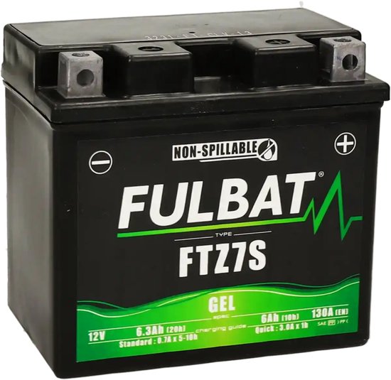 Fulbat YTZ7-S Scooter Accu 12V 6Ah – Gel SLA Accu | Onderhoudsvrij & Gebruiksklaar
