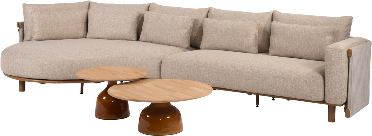 June Safina modulaire chaise longue loungeset 4 delig teak amber 4 Seasons Outdoor