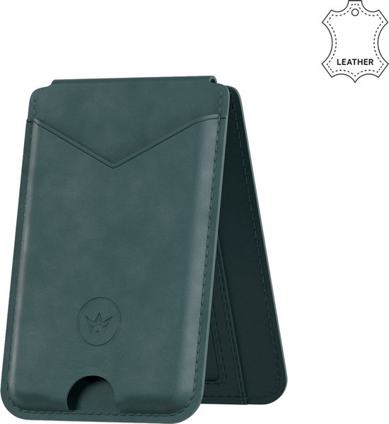 Prowallet Magsafe Deluxe - Petrol - Cuir véritable - Porte-cartes pour 4 cartes et billets - Porte-cartes pour Hommes & Femmes - L. Boîte Cadeau Luxe