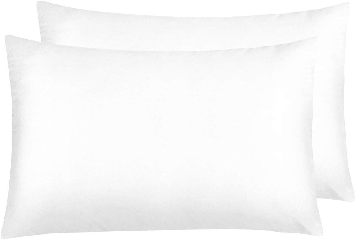 Famanu Kussensloop satijnen kussensloop set van 2 met ritssluiting voor haar en huid wit