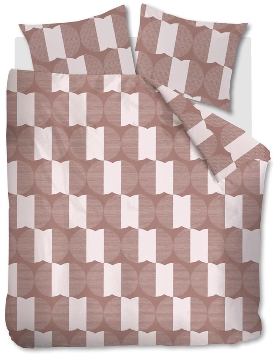 Vtwonen Check Mate dekbedovertrek - Tweepersoons - 200x200/220 - Steenrood