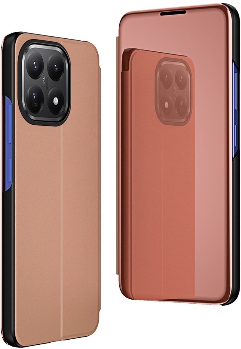 Hoesje geschikt voor Xiaomi 15T - Phonesta Smart View Mirror Book Case - Roségoud