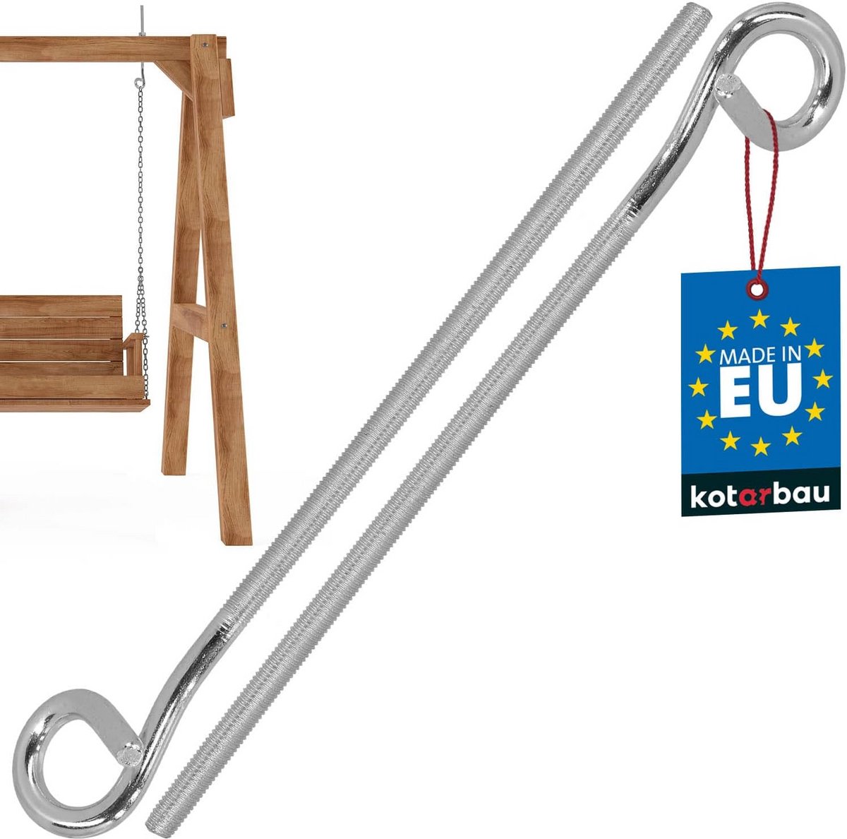 Set van 2 Zware Schommelhaken M10 voor Plafond en Buiten - Grijpkrok