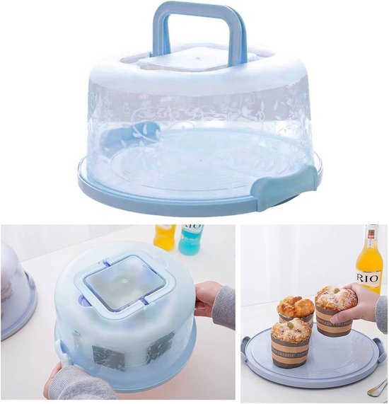 Container Taart Ronde Cake Container met Draagbare Riem - Taart Opslagbox voor Brood en ...