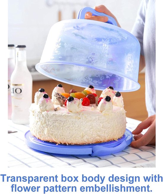Container Taart Ronde Cake Container met Draagbare Riem - Taart Opslagbox voor Brood en ...