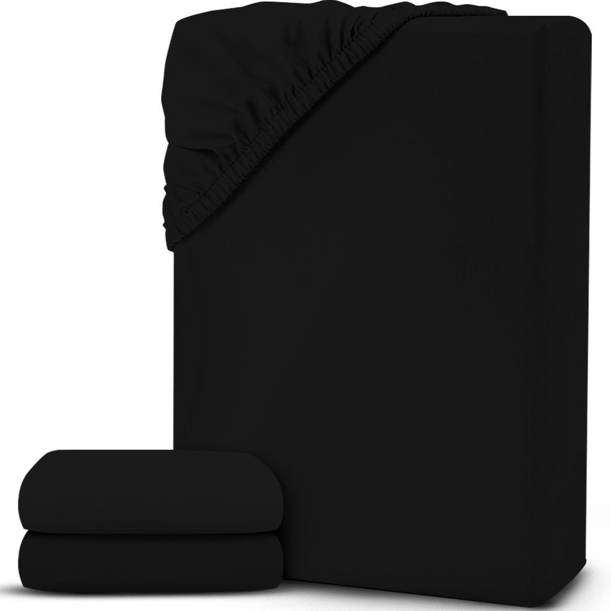 NBAP® Matrasovertrek 160x200 - Dekbedovertrek - Hoeslaken - Matrasbeschermer - Extra Zacht - Zwart