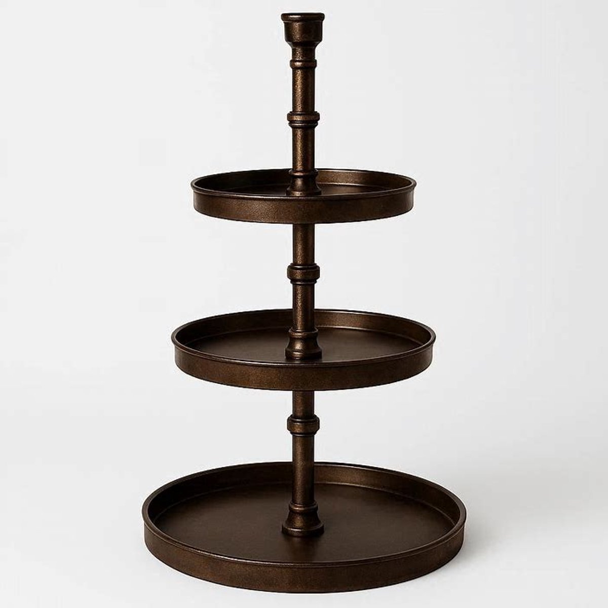 Colmore by Diga-Etagère 3 laags- aluminium raw oxyburn-50x50x86cm
