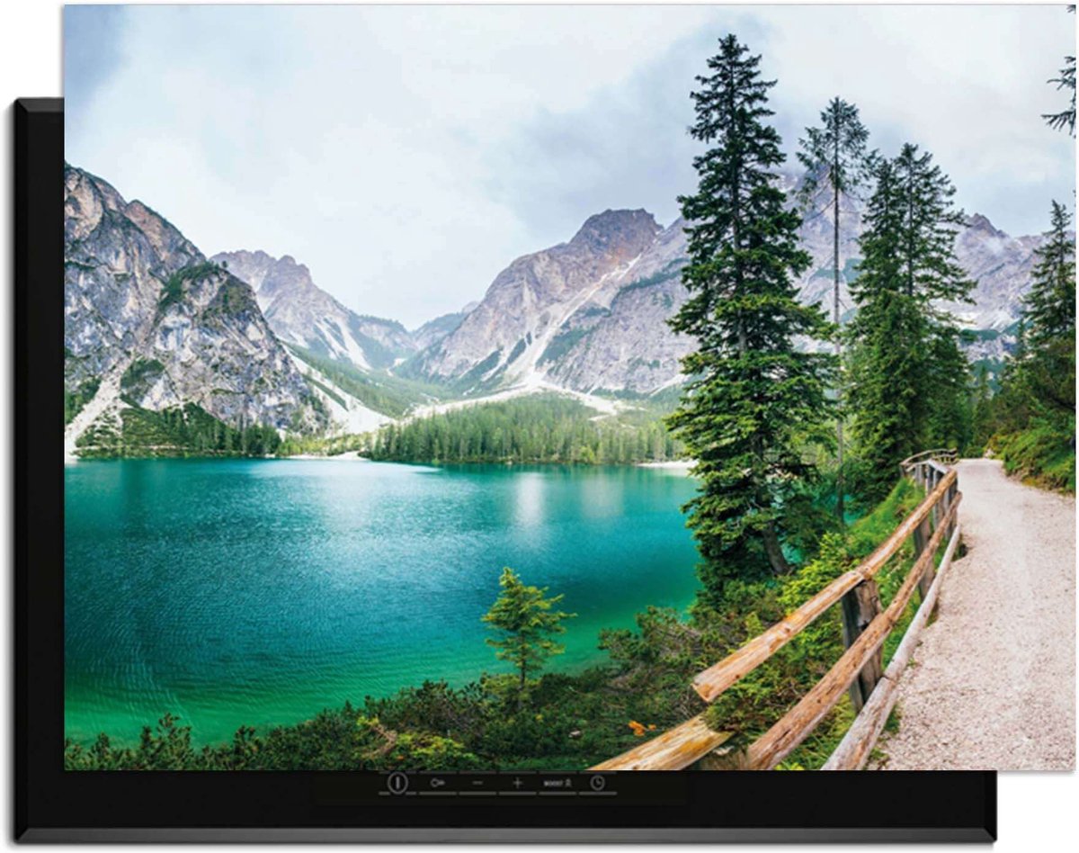 KitchenArt - Emerald Lake Serenity – Inductie Beschermer - 81x52 cm - Kookplaat Beschermer - Luxe Afdekplaat Inductieplaat - Anti-slip & Oprolbaar - Beschermmat Inductiekookplaat