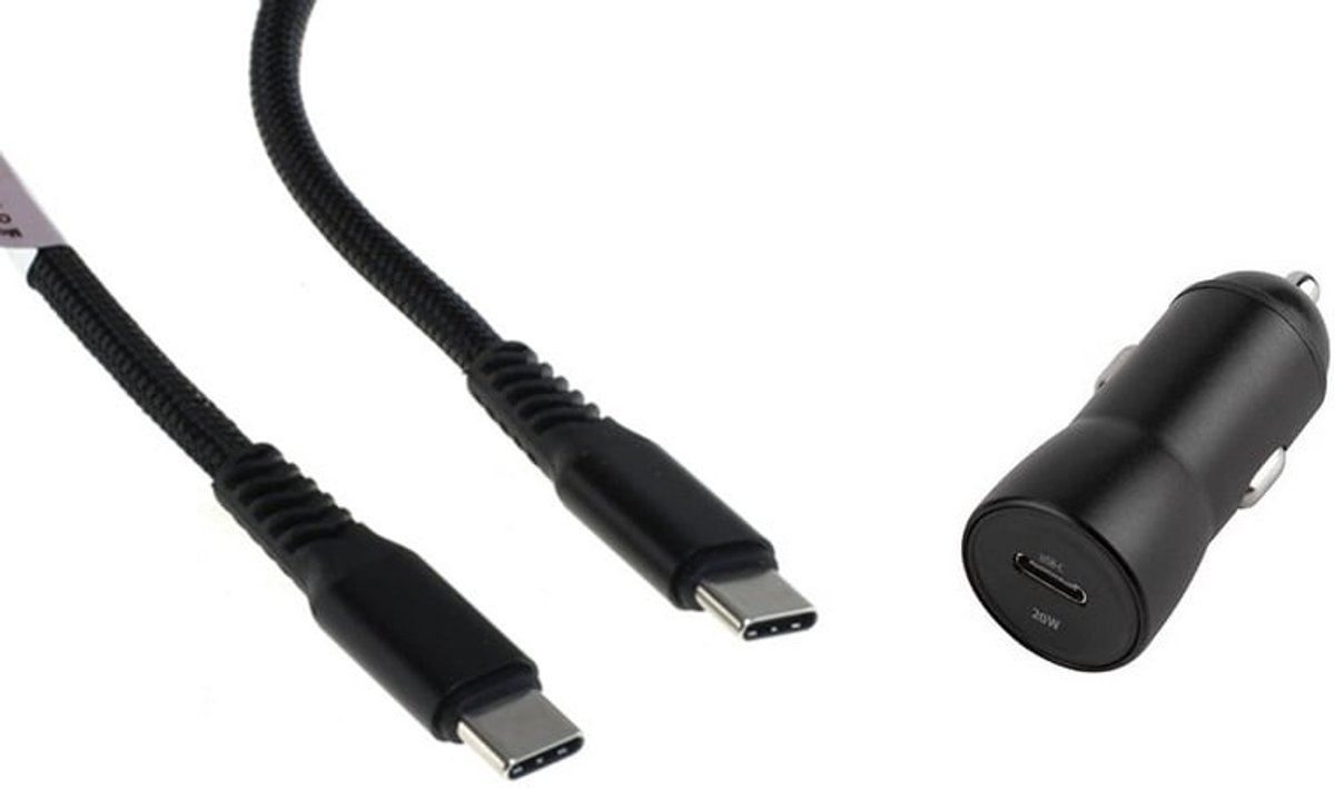 OneOne auto snellader + 1,2m sterke USB C naar C kabel. 20W lader. Autolader adapter past op Google Pixel 7, 7 Pro, 8, 8a, 8 Pro, 9, 9 Pro, 9 Pro XL, 9 Fold, 10, 10 Pro, 10 Pro XL, 10 Pro Fold, C, XL