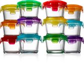NutriChef Glazen Vershouddoos Set - 12 pièces avec couvercle - Boîtes de meal prep - Résistant au micro-ondes et au congélateur