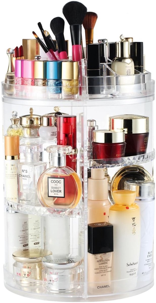 Grote 360 graden draaibare make-up organizer 8-laags huidverzorging carrousel parfum oversized