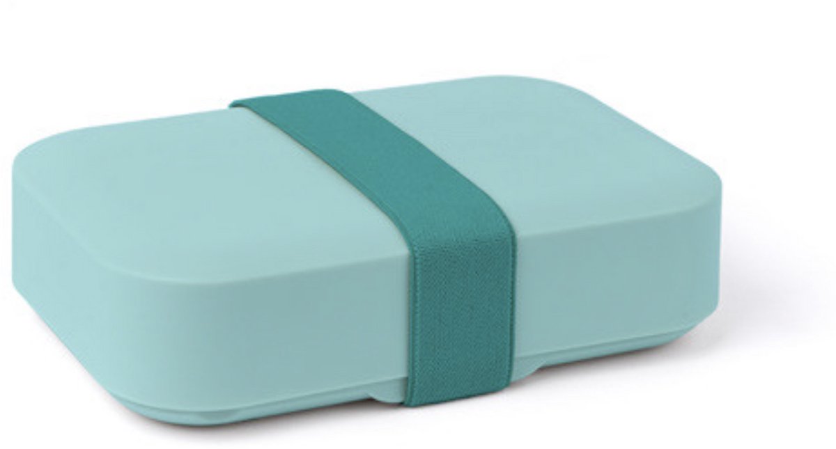 Day To Day - Lunchbox Bay Green Medium - 750ml - Brooddoos met Elastiek - In Hoogte Verstelbare Broodtrommel - BPA-vrije Lunchtrommel - Gemaakt in België - 185x125x45mm