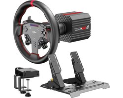 PXN VD4 Bundel - Direct Drive Racing Stuur - 4 Nm - W AS Stuurwiel - PD HM 2-Pedaalset - 400° Rotatie - PC Windows - Zwart