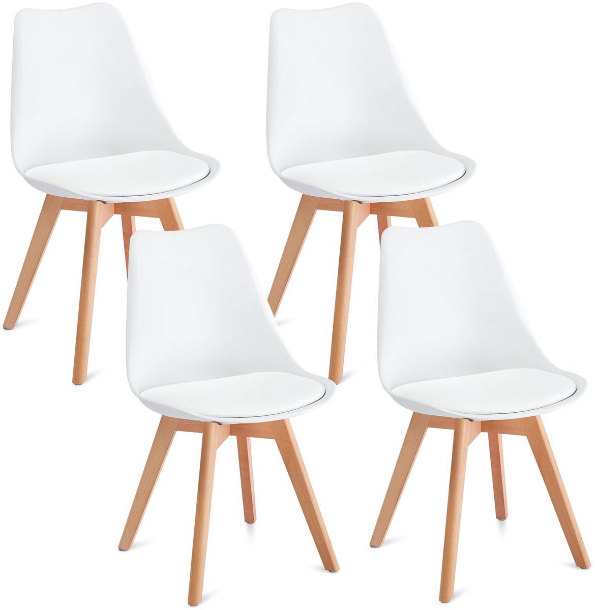 Eetkamerstoelen ABBY, set van 4 – wit