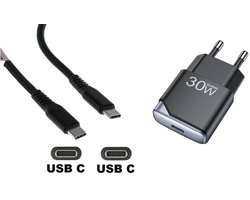OneOne 30W snellader + 1,2m sterke USB C naar C kabel. GAN lader. PD PPS oplader adapter past op Google Pixel 1, 2, 2XL, 3, 3XL, 3a, 3a XL, 4, 4XL, 4a, 5, 5a, 6a, 7, 7 Pro, 8, 8a, 8 Pro, 9, 9 Pro, 9 Pro XL, 9 Fold, C, XL