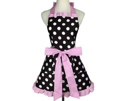 Keukenschort - Trimschort - Licht roze stippen- One size - Kookschort - Schort - Kokschort - Trimsalonschort - Trimkleding - Trimsalon