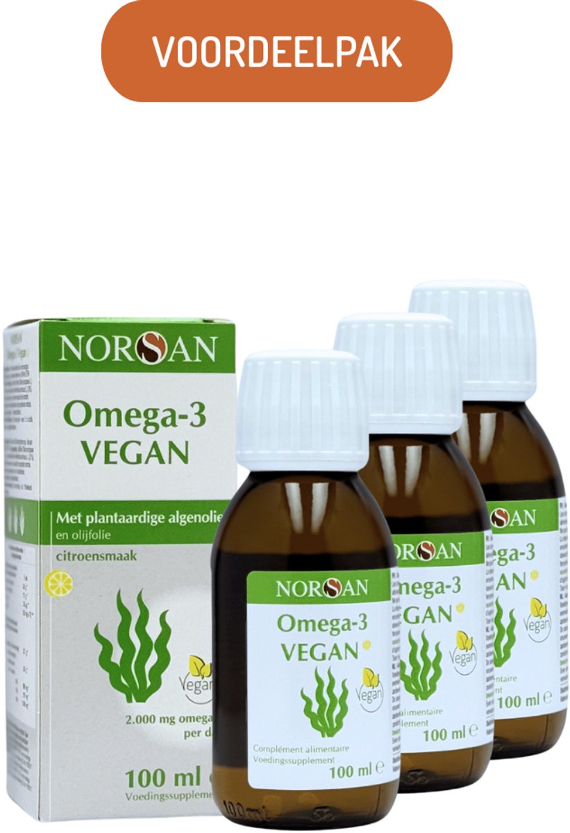 NORSAN | OMEGA-3 VEGAN OLIE | VOORDEELPAK | 3 FLESSEN X 100 ML