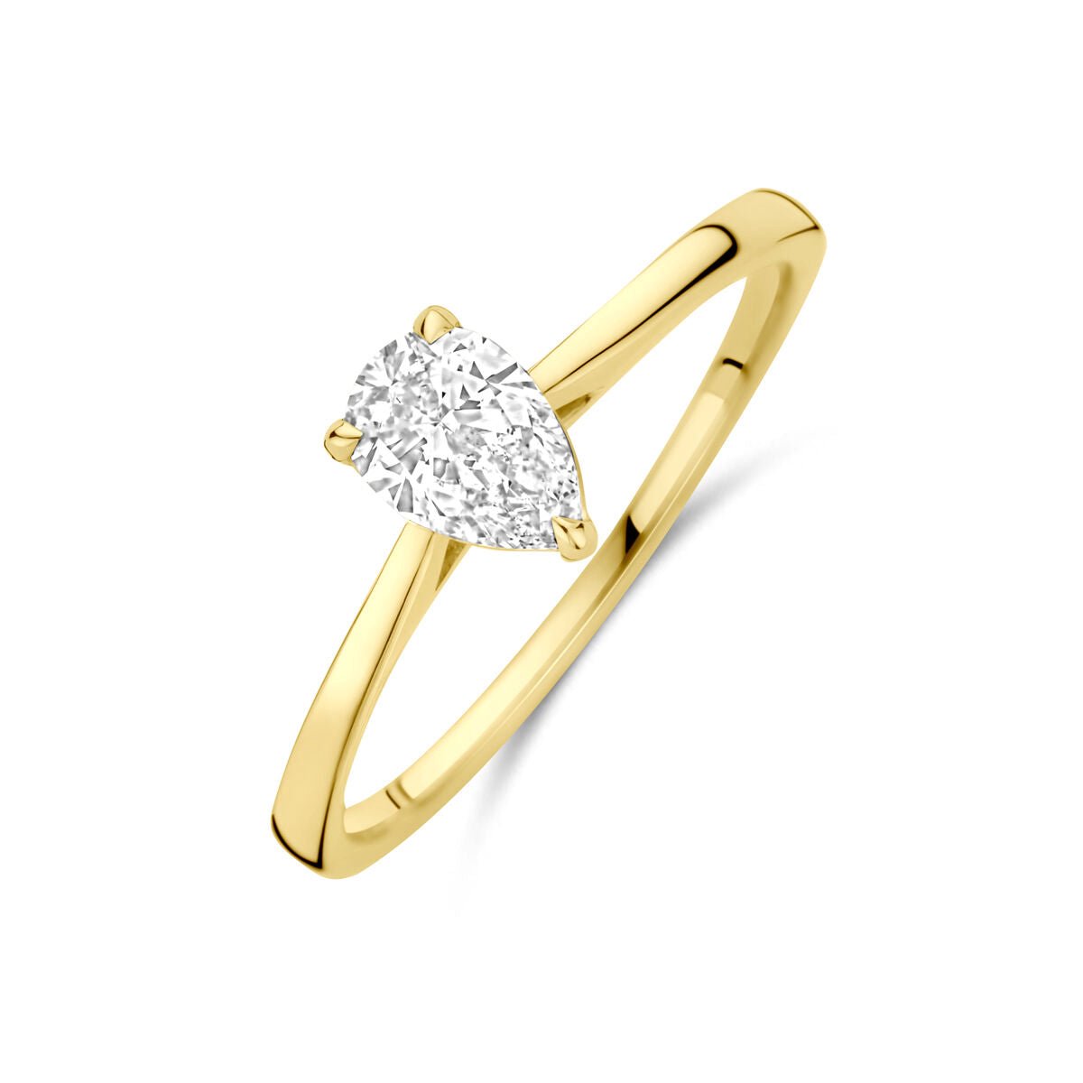 14K geelgouden ring lab grown diamant 0.50ct h si - 4033688