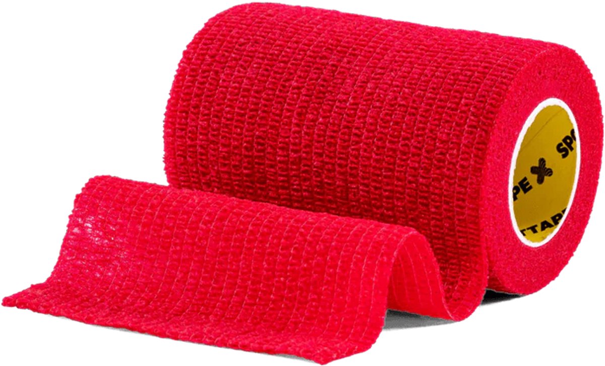 Sokkenwrap - Rood - 7,5 cm x 4,5 m - Zelfklevend (cohesive)
