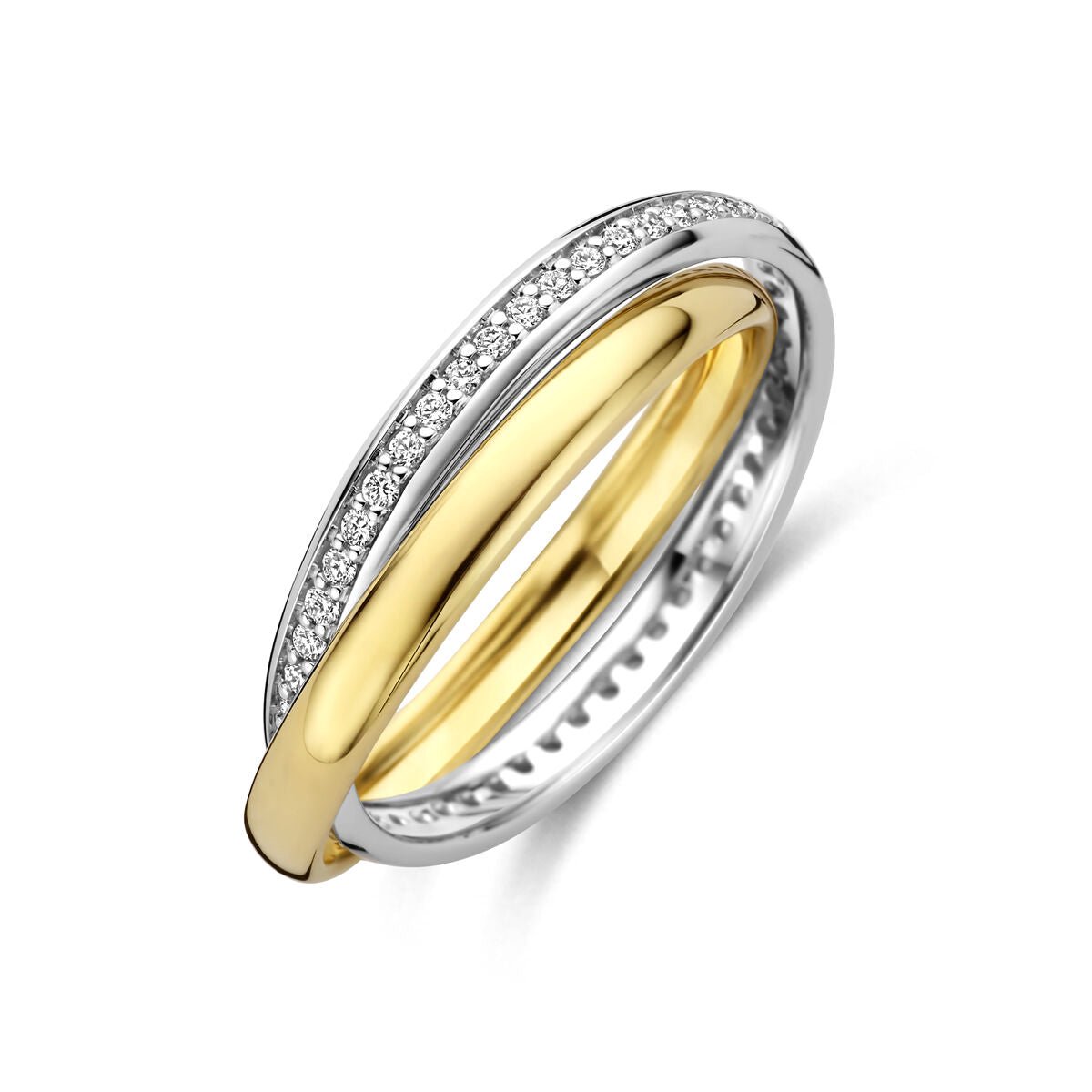 14K bicolor gouden ring diamant 0.27ct h si - 4209192