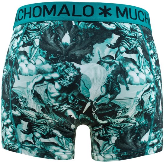 Boxershort met druk van klassieke beelden in groen en wit. Elastische tailleband met logo.