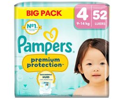 Pampers - Premium Protection Maat 4 Luiers (9-14kg) - 52 stuks - Big Pack