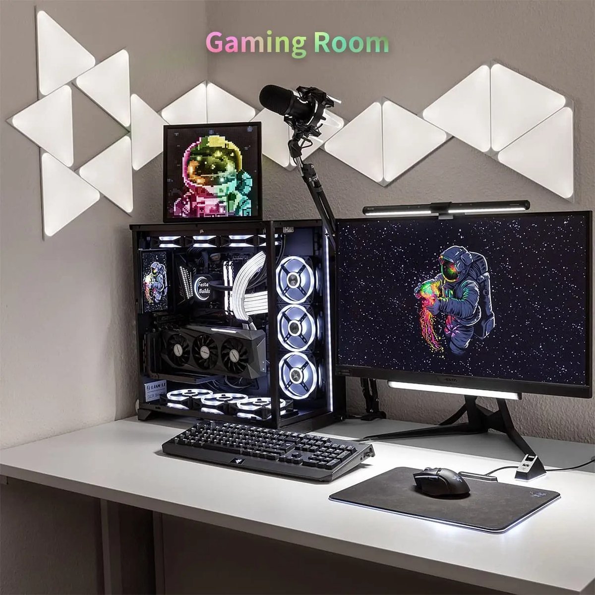 HOB Digitale Pixel Art Frame - Agenda – Pixel Display – WiFi-verbinding – LED-scherm – App – Muziekvisualisatie – Klok & weerfunctie – Gaming & kamerdecoratie – USB-voeding — cadeau in Gadgets - foto 6