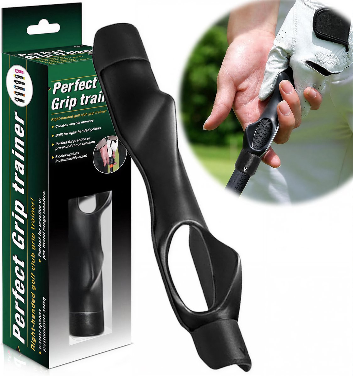 Stripe golf grip trainer, golf trainer voor consistente handpositie
