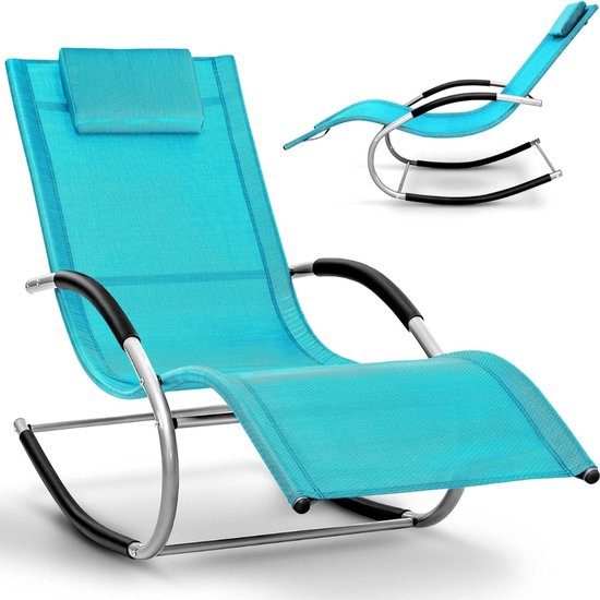 Core® Chaise longue de soleil - Parasol de soleil - Lampe de bronzage - 54W - 18 LEDs - Bleu clair - 153cm x 62cm x 89cm