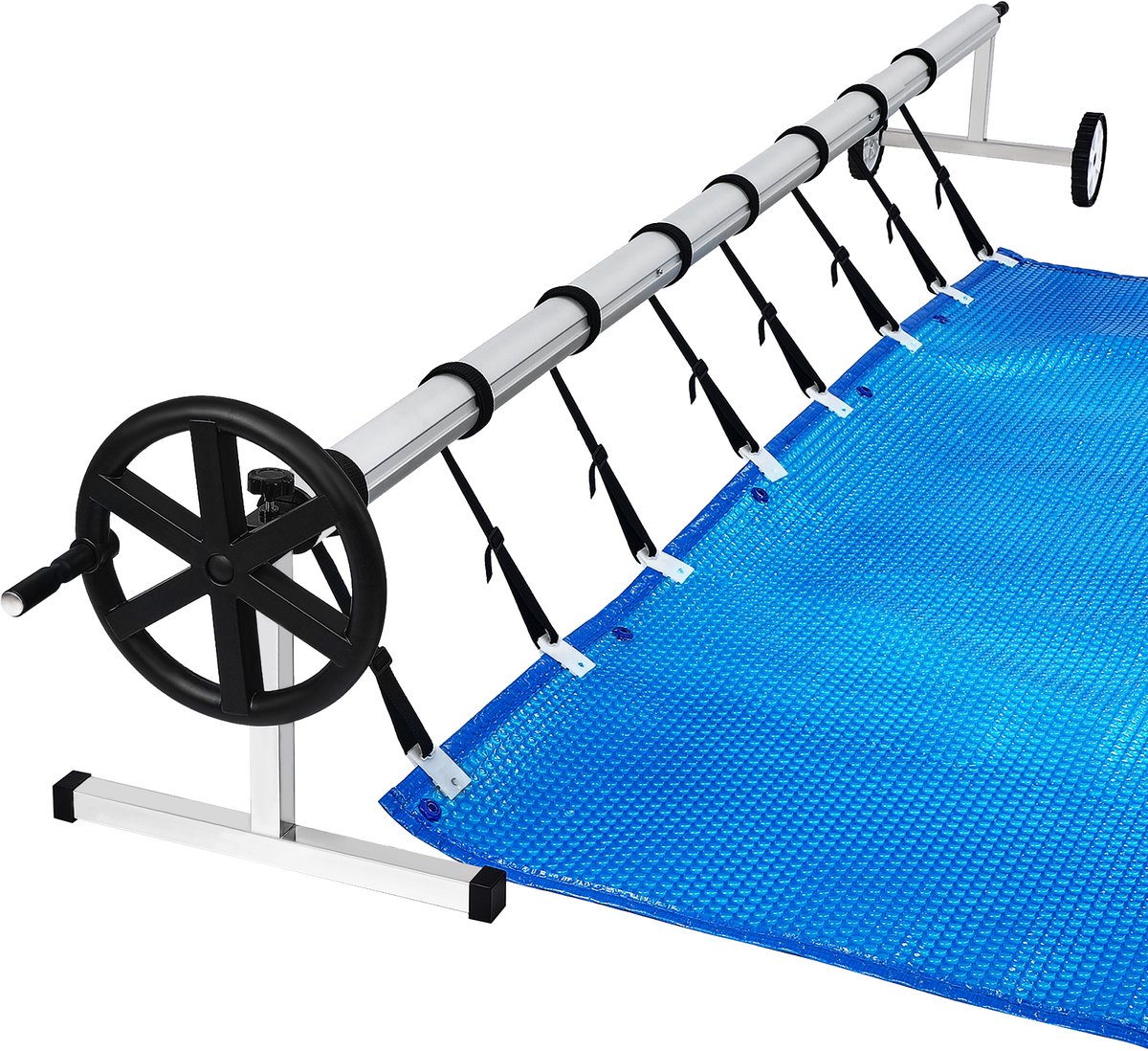 Aufun Rolsysteem voor zwembadzeilen - Rol en rolinrichting - Geschikt voor afdekkingen van 300 tot 570 cm