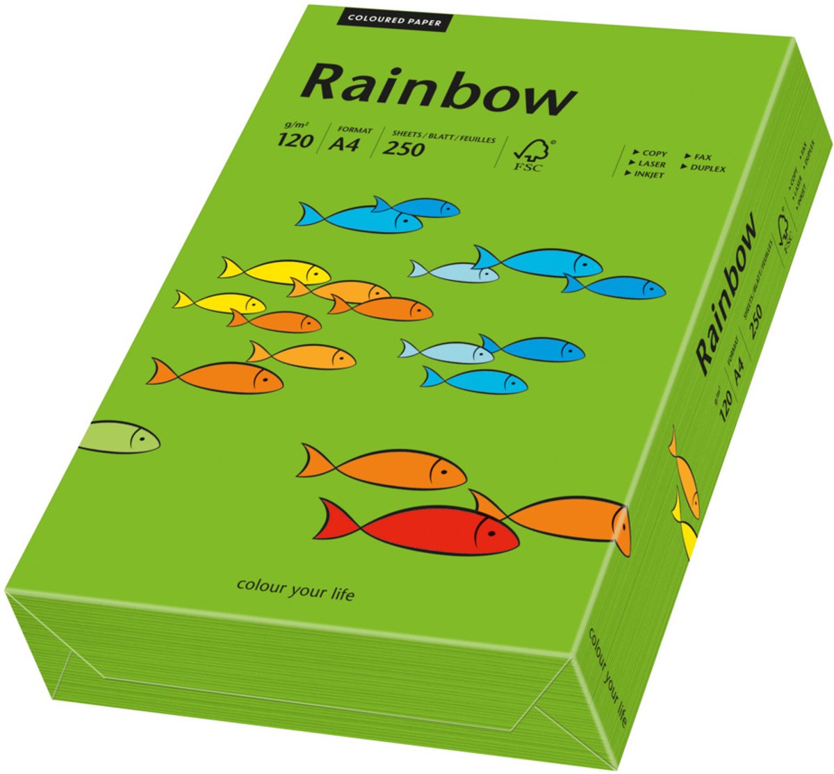 Rainbow Color Paper KL-78 A4 250 vel Intensief Groen