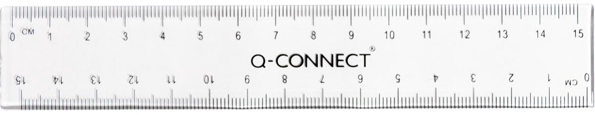 Q-CONNECT meetlat, transparant polystereen, 15 cm 20 stuks