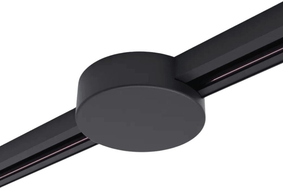 Qub Ronde Plafondplaat voor 1-fase railverlichting - Zwart