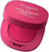 Bourjois Macaron Melt Lip & Cheek Flush, 4 Pink Guava, blush, veerkrachtige crèmetextuur die tot poeder transformeert, fluweelzachte, lichtgewicht formule, rijke kleur, vervagende finish, spiegeltje inbegrepen, 8 g