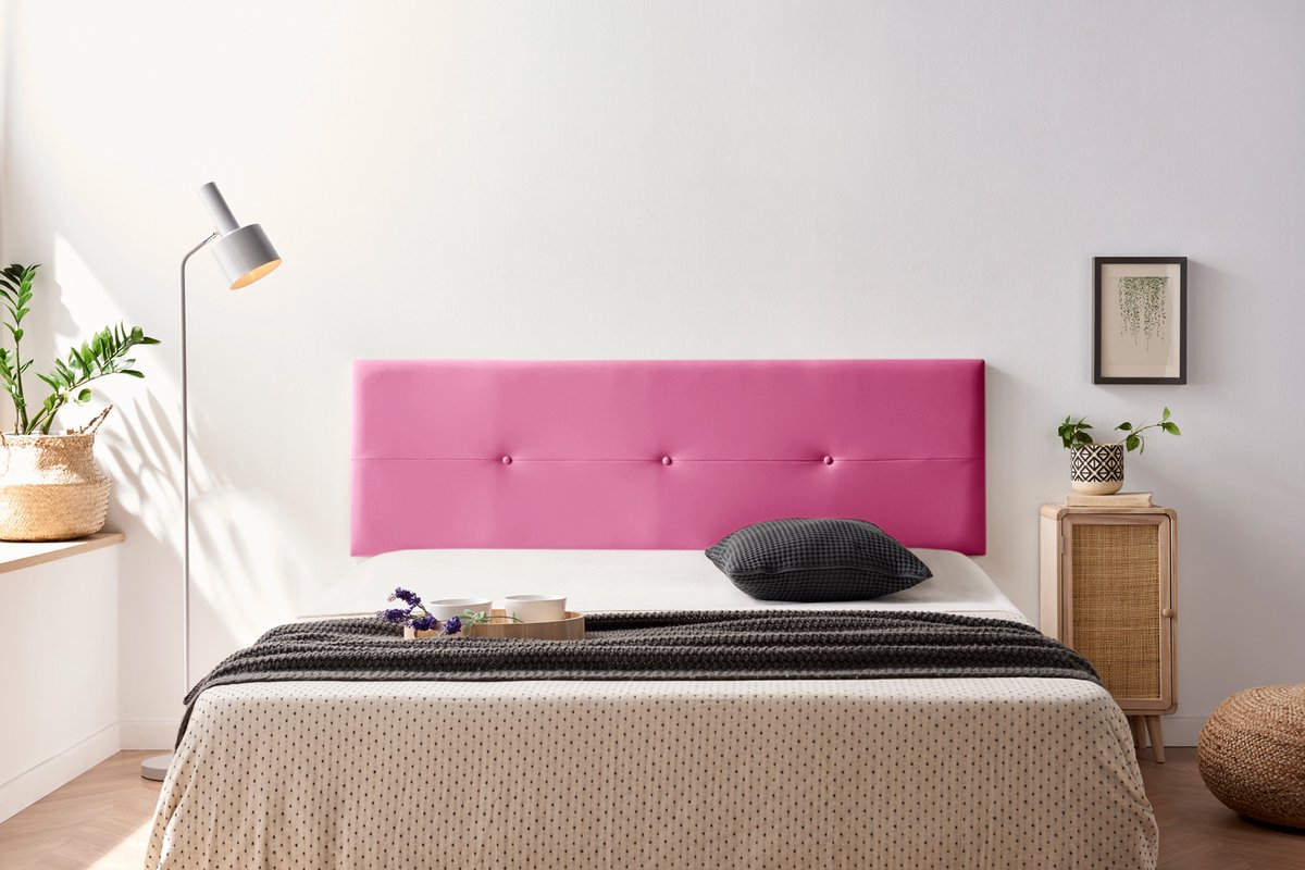 Moonia Hoofdbord - Wanddecoratie - Kunstleer - Roze - Modern en Duurzaam - Eenvoudig te Bevestigen - 50 cm Hoog