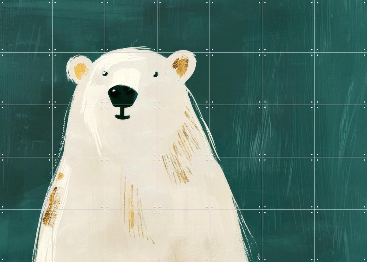 IXXI Polarbear, Treechild & Various - 140 x 100 cm - Gratis ophangtool - Grote wanddecoratie en posters - Cartoonesk, Illustraties, Speels