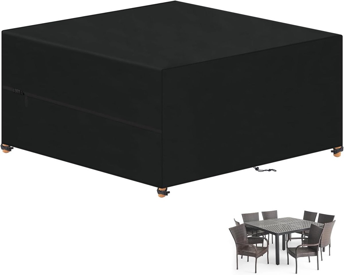 Famanu Afdekking voor tuinmeubelen - buitenafdekking - waterdicht - tuinmeubelhoes - uv-bescherming - 420D Oxford-weefsel - 220 x 220 x 85 cm Zwart