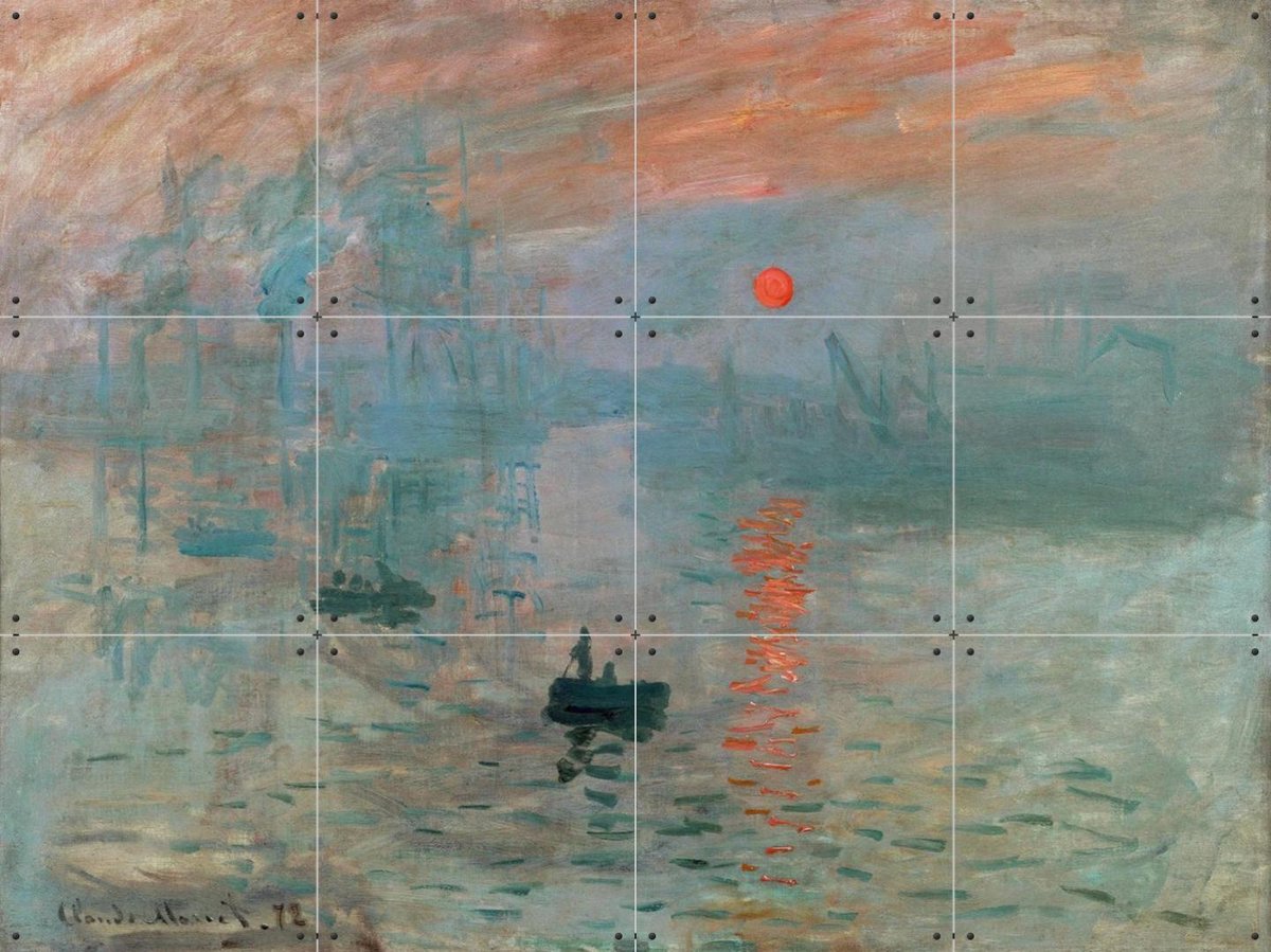 IXXI Sunrise, Claude Monet & Bridgeman Images - 80 x 60 cm - Gratis ophangtool - Grote wanddecoratie en posters - Klassiek, Natuur