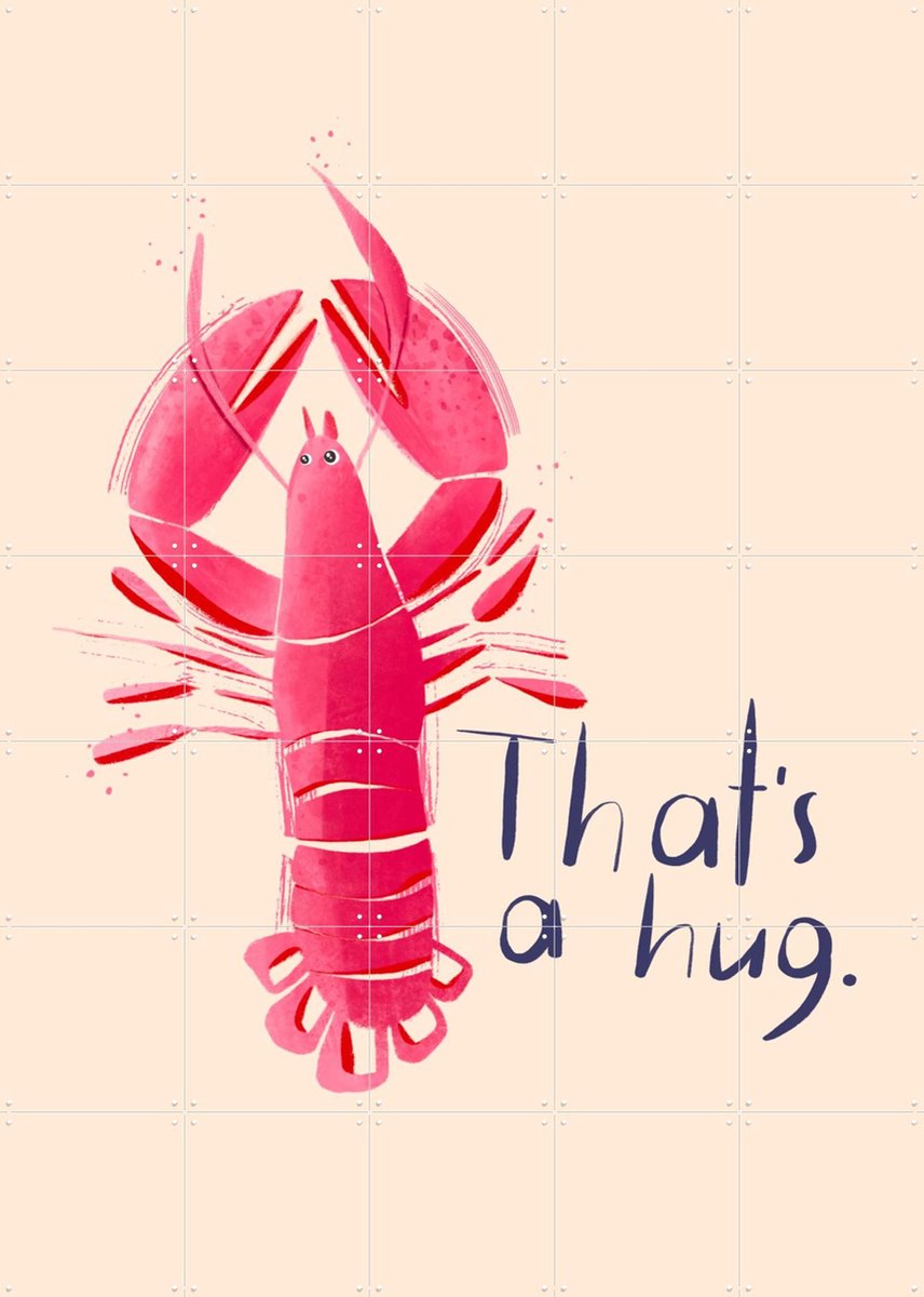 IXXI That's a Hug, Gozde - 100 x 140 cm - Gratis ophangtool - Grote wanddecoratie en posters - Aquarel, Speels, Illustraties, Grafisch Ontwerp, Café