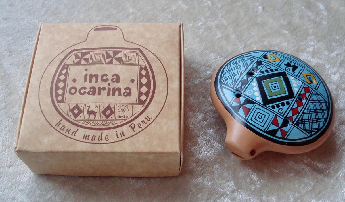 Traditionele Ocarina Fluit uit Peru Turquoise