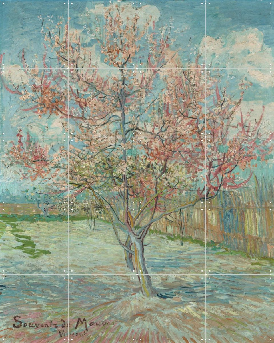 IXXI Pink peach trees, Vincent van Gogh (1853 - 1890) & Kröller-Müller Museum - 80 x 100 cm - Gratis ophangtool - Grote wanddecoratie en posters -