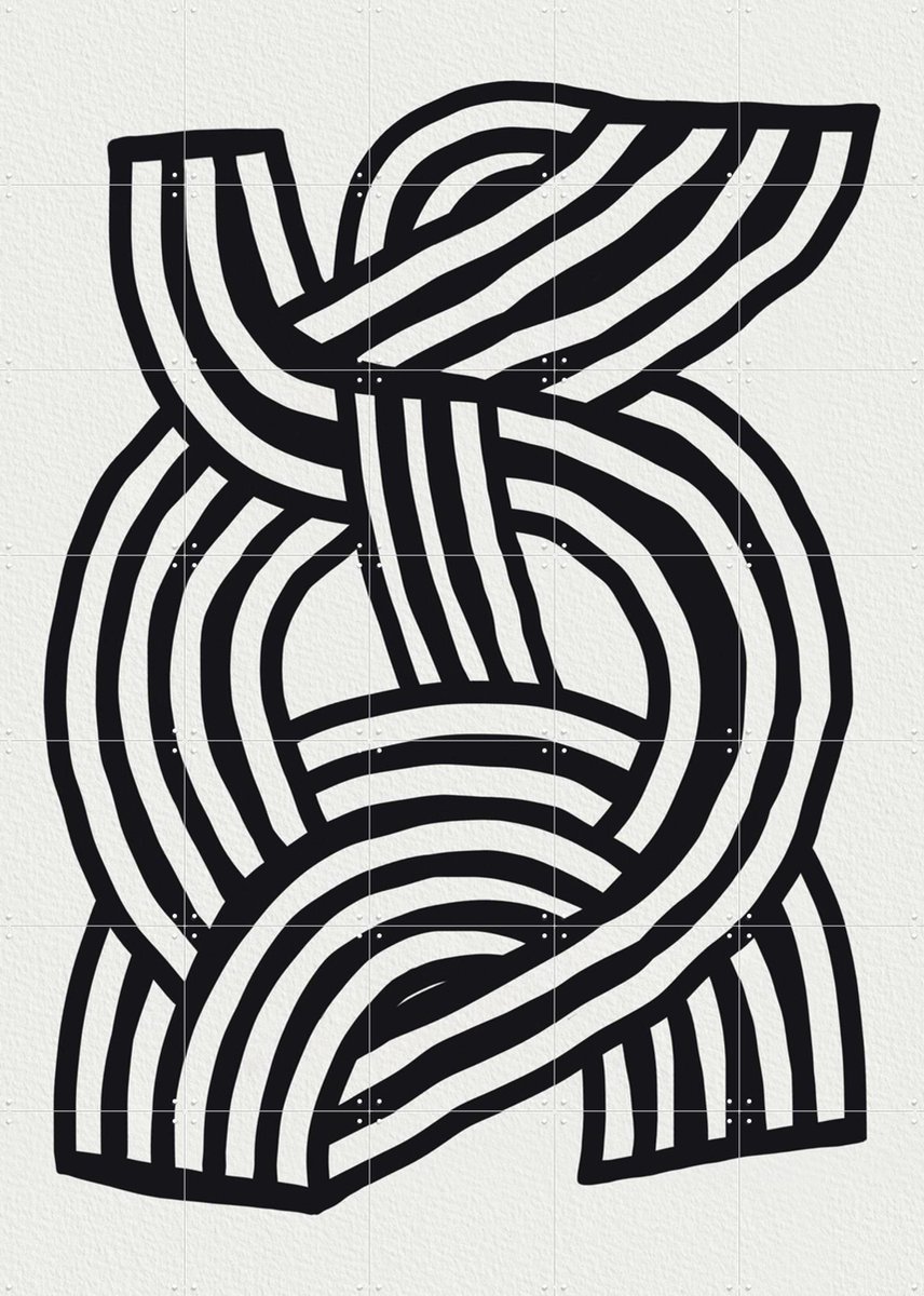 IXXI Mid Century Modern - Abstract Lines, Little Dean & Various - 100 x 140 cm - Gratis ophangtool - Grote wanddecoratie en posters - Minimalisme