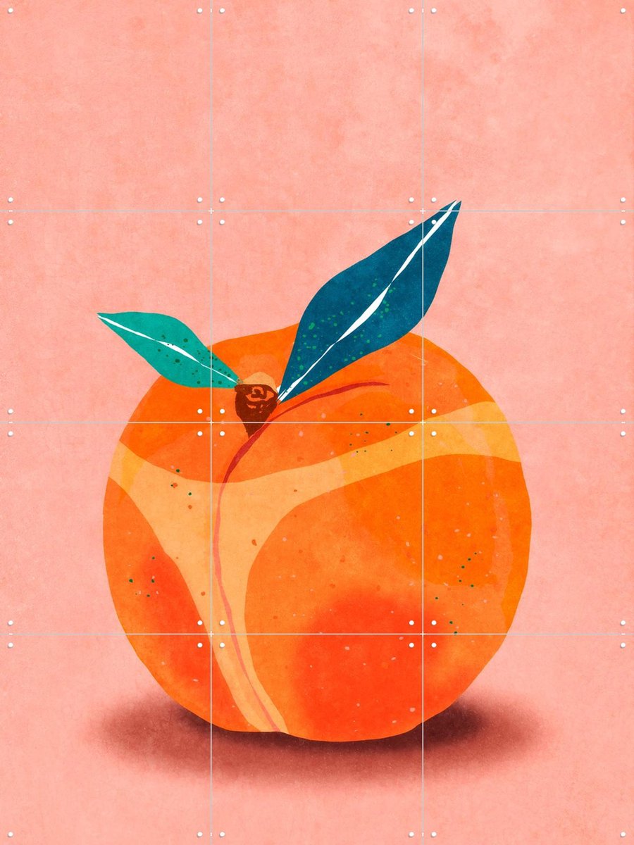 IXXI Your Ass Is Peachy, Raissa Oltmanns - 60 x 80 cm - Gratis ophangtool - Grote wanddecoratie en posters - Grafisch Ontwerp, Illustraties, Speels