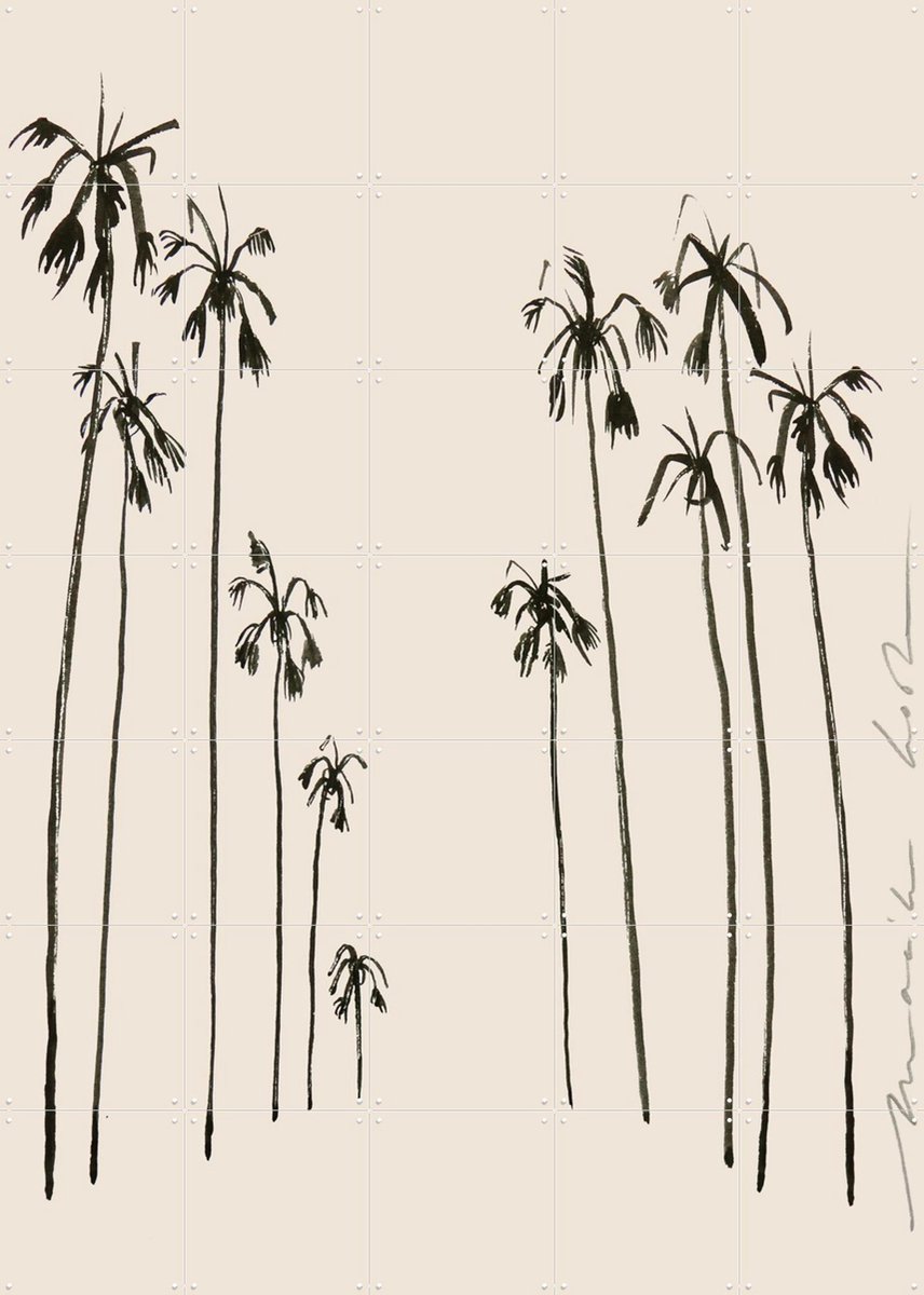 IXXI Palms, Maaike Koster & My Deer Art Shop - 100 x 140 cm - Gratis ophangtool - Grote wanddecoratie en posters - Line art, Illustraties, Abstract