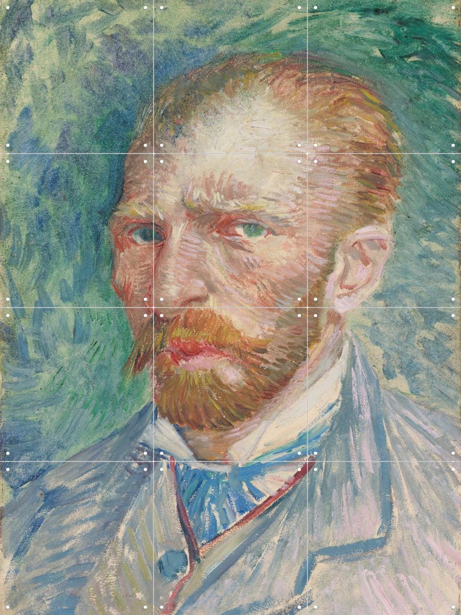 IXXI Zelfportret 1887, Vincent van Gogh (1853 - 1890) & Kröller-Müller Museum - 60 x 80 cm - Gratis ophangtool - Grote wanddecoratie en posters -